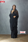 Black Organza Embroidered Saree