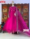 Pink Embroidered Gown with Dupatta