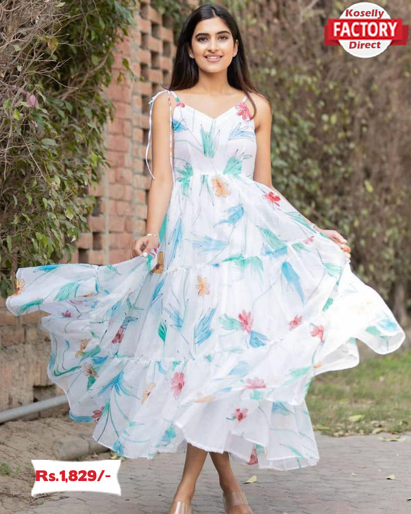 Floor Length Floral One Piece Dress