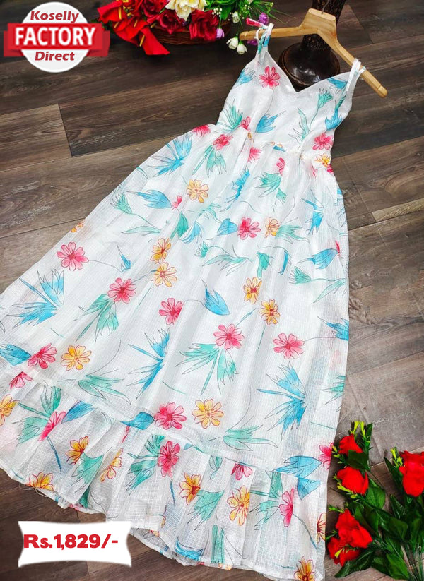 Floor Length Floral One Piece Dress