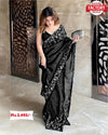 Black Pure Organza Embroidered Saree