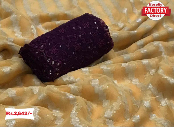 Pure Banarasi Georgette Silk Saree With Silver Zari