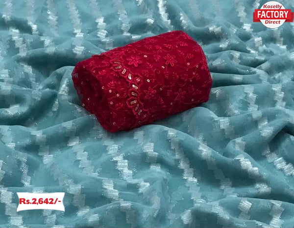 Pure Banarasi Georgette Silk Saree With Silver Zari