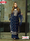Navy Blue Designer Kurtha Palazzo Dupatta Set