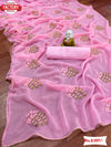 Chiffon Silk Embroidered Partywear Saree