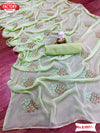 Chiffon Silk Embroidered Partywear Saree