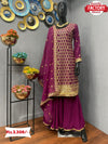 Wine Designer Kurtha Sharara Dupatta Set