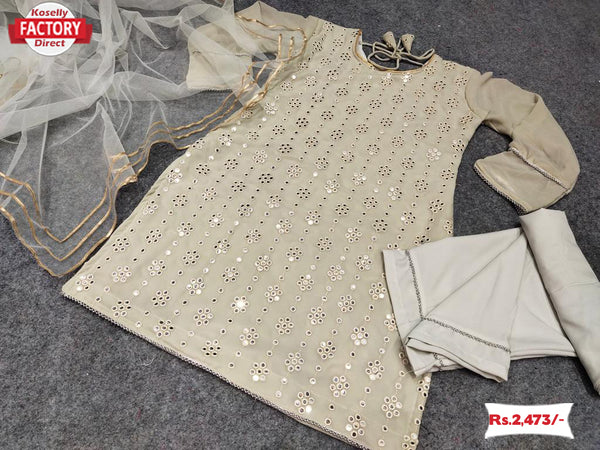 Celery Green Kurtha Palazzo Dupatta Set