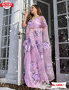 Lavender Organza Silk Digital Printed Saree