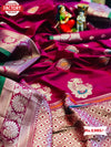 Magenta Soft Banarasi Silk Saree