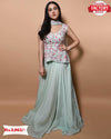 Sea Green Peplum Sharara Set