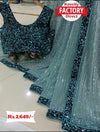 Blue Sequins Saree with Sequence Blouse