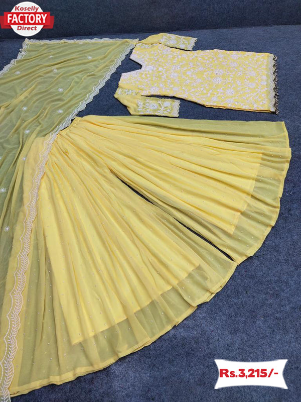 Yellow Designer Kurtha Sharara Dupatta Set