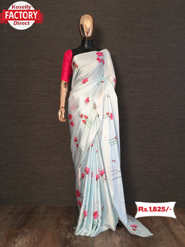 Japan Satin Digital Printed Saree