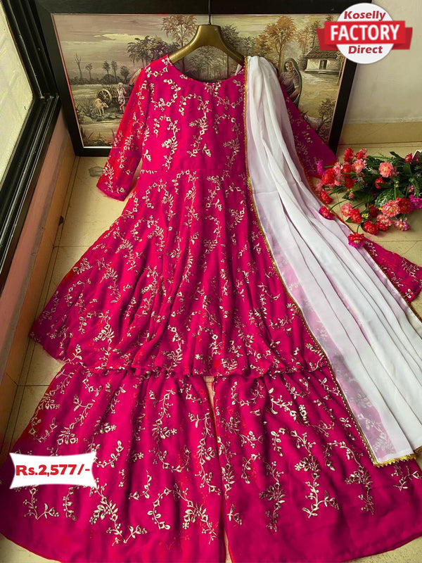 Pink Kurtha Sharara Set