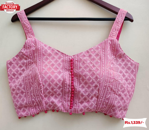 Baby Pink Chikankari Georgette Blouse