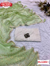 Light Green Soft Georgette Saree With Foil Work
