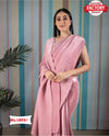 Peach Georgette Pleated Saree
