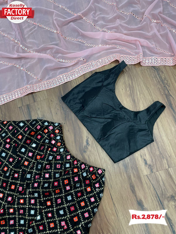 Black Embroidered Indo-Western Dress