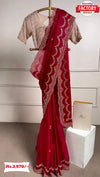 Red Tabby Organza Embroidered Saree