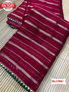 Purple Magenta Pure Chiffon Zari Striped Saree