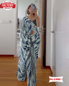 Blue Shibori Print Ready To Wear Saree