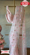 Baby Pink Organza Designer Saree
