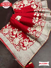 Red Viscose Zari Weaving Saree