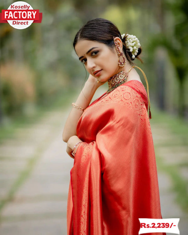 Red Banarasi Silk Saree