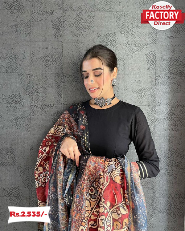 Black Kurthi Pant Dupatta Set