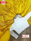 Yellow Heavy Silk Crush Pleated Saree