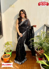 Black Silver Sequins Partywear Saree