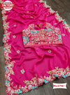 Designer Pink Silk Saree With Embroidery