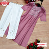 Flamingo Pink Embroidered Kurtha Pant Set