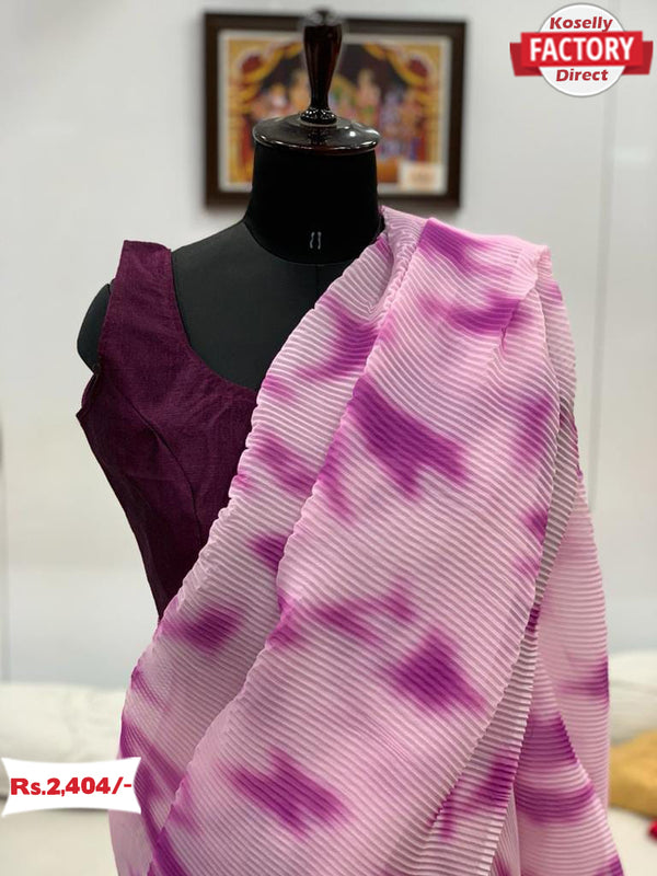 Crush Georgette Saree with Readymade Blouse