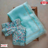 Sky Blue Georgette Embroidered Partywear Saree