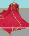 Pink Georgette Embroidered Gown with Dupatta