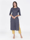 Navy Blue Straight Kurtha