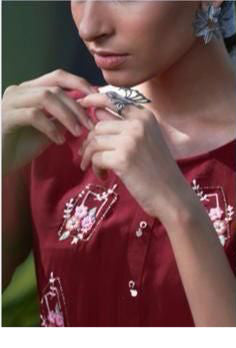 Red Embroidered Kurtha and Palazzo Set