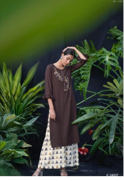 Chocolate Kurtha and Palazzo Set