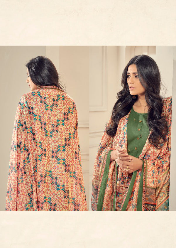 Green Kurtha Pant Dupatta Set