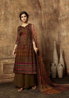 Dark Brown Pashmina Kurtha Piece