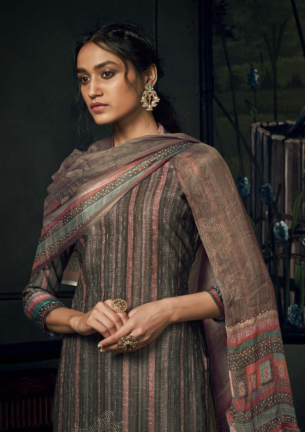 Brown Pashmina Kurtha Piece for winter