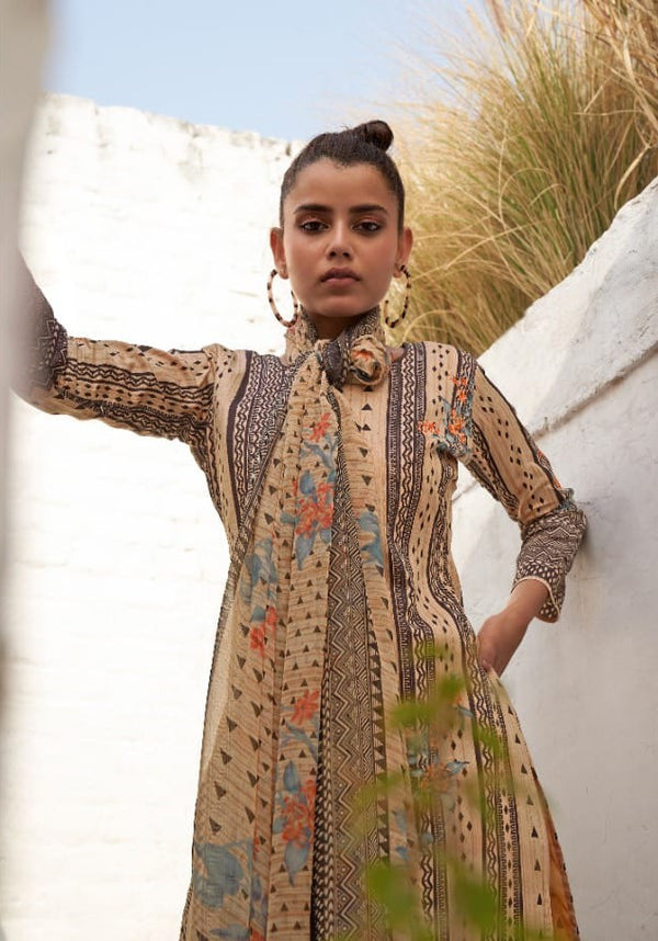 Creamish Digital Printed Kurtha Suruwal Piece