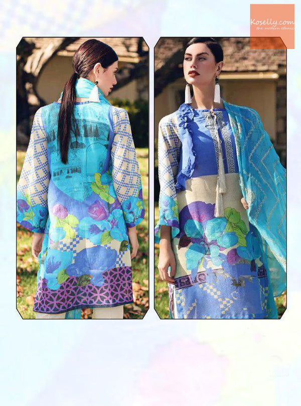 Blue and Purple Pakistani Kurtha Suruwal