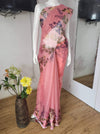 Designer Peach Organza Saree