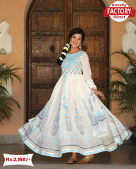 Pure Rayon Mulmul Gown Dupatta Set For Summer