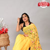 Yellow Pure Georgette Silk Embroidered Saree