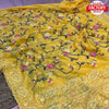 Yellow Pure Georgette Silk Embroidered Saree