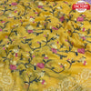 Yellow Pure Georgette Silk Embroidered Saree
